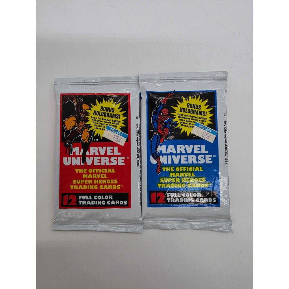 2 Vintage 1990 Marvel Universe Series 1 Sealed Trading Card Packs Wolverine Spid